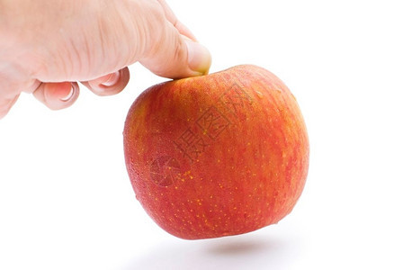 颜色手把苹果拿走白底的孤立无援维生素男图片