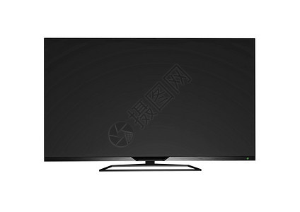 插图液晶显示器白色背景上的黑LED电视屏幕空白技术图片