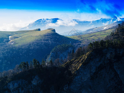 水平山地景观背的横向戏剧山地背景户外绿色水平的图片