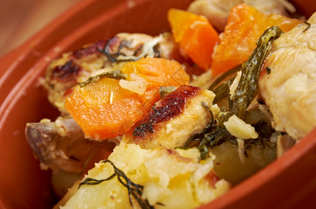 Packer乡村鸡肉炖美国传统食品农舍厨房健康场风格蔬菜图片