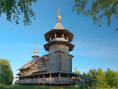 村庄Blagoveshcheniye村安公教堂正面风景优美图片