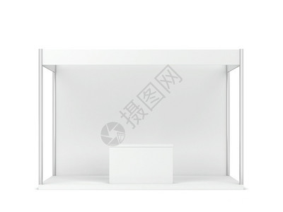 展位木板以白色背景孤立的反模型3d插图的贸易展间示台信息图片