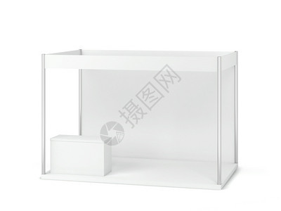 介绍桌子空的以白色背景孤立的反模型3d插图的贸易展间示台图片