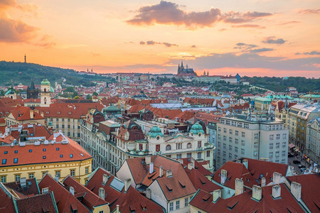 大教堂建造风景优美捷克布拉格市天际的著名标志形象图图片