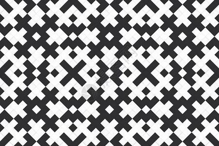 3d形成无缝现代白色和黑随机方格形状模型设计墙壁背景错觉黑色的正方形图片