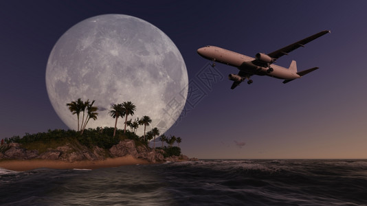活力喷射飞越3D软件制成的棕榈树乐趣图片