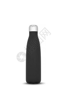 以白色背景隔离的热瓶装模型3d插图小样铬合金黑色的图片