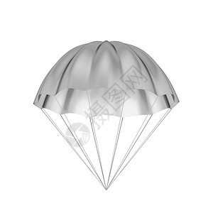 白色背景上孤立的简单降落伞3d插图风户外圆形的图片