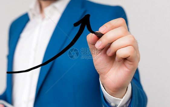 商业向上升的数字箭头曲线表示增长发展概念箭头曲线插图面对向上升表示成功就改进发展数字箭头图象征着增长钱数据图片