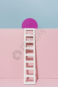 漩涡美丽的光相白梯子粉色圆的彩白梯子艺术插图图片