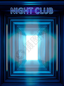 夜总会的入口用荧光灯和霓虹点亮闪的网络夜晚图片