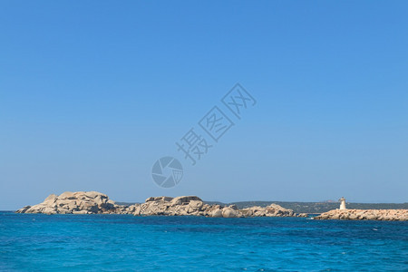 镇Bonifacio附近Corsica岛海岸的灯塔船欧洲图片