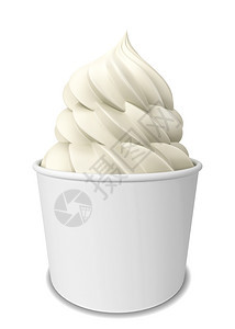 白色背景上孤立的冷冻酸奶3d插图果酸的图片