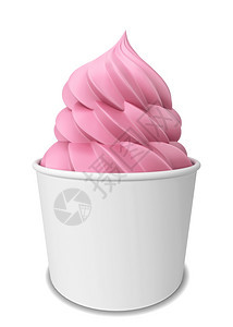 慢跑白色背景上孤立的冷冻酸奶3d插图小吃茶点图片