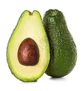 鳄梨新鲜Avocado孤立在白色背景上健康图片