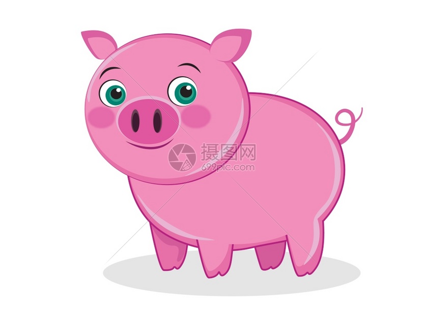 向量猪插图矢吉祥物农场图片