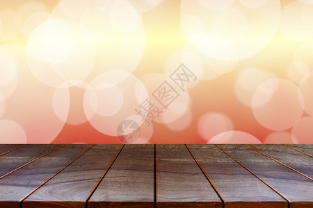 魔法美丽的空木制桌间平台和产品显示缓存的模糊抽象bokoh背景布OKh白色的图片