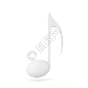 白色背景上孤立的单一音乐注3d插图低音艺术形象的图片