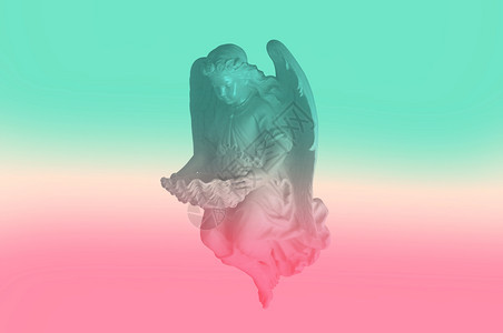 宗教的装饰AngelicCupid雕像古老的回溯效果风格图片美丽的图片