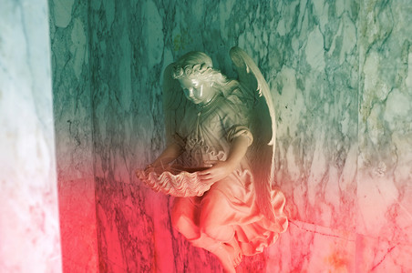AngelicCupid雕像古老的回溯效果风格图片可爱的浪漫美丽图片