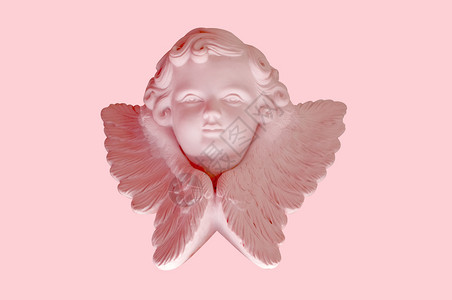 圣诞天使AngelicCupid雕像古老的回溯效果风格图片目的石膏宗教设计图片
