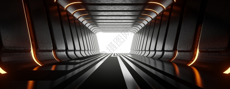 房间现实光化走廊抽象隧道3d插图说明空的图片