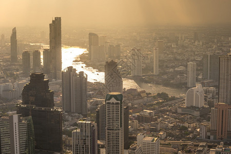 塔城市景观中心曼谷泰国航空视图曼谷图片