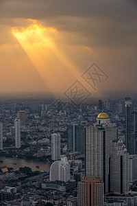 城市曼谷泰国航空视图曼谷首都商业图片