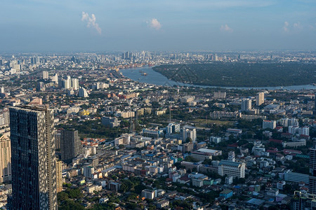 镇曼谷泰国市航空视图曼谷建造风景优美图片