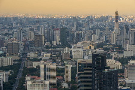 天空曼谷泰国市航视图曼谷街道亚洲图片