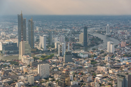 曼谷泰国市航空视图曼谷市中心建造外部的图片