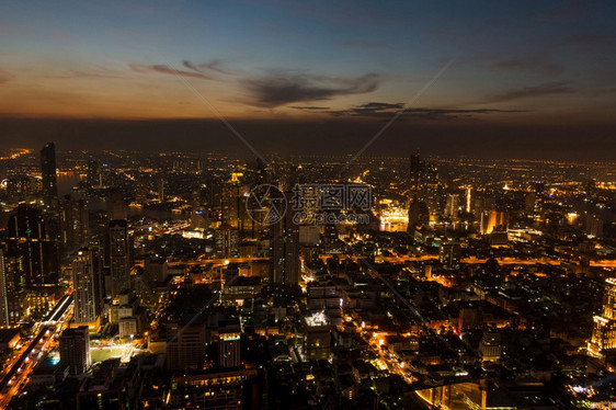 区曼谷泰国市航空视图曼谷高的天际线图片