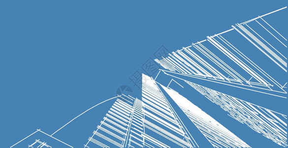 3d图解现代城市建筑抽象背景设计3D图解架构建设透视直线三维图解建筑结构阴凉处技术形象的图片