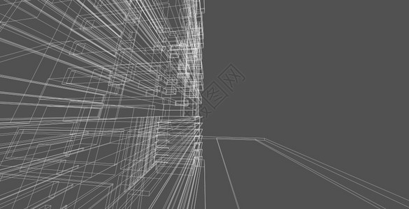 阴凉处城市景观几何的3d图解现代城市建筑抽象背景设计3D图解架构建设透视直线三维图解建筑结构图片