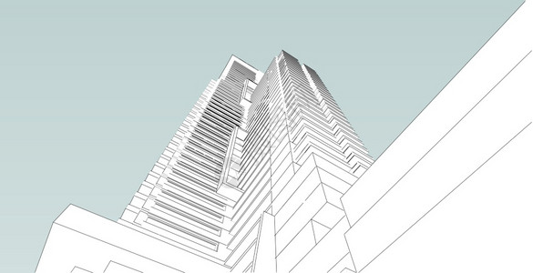 公寓几何的3d图解现代城市建筑抽象背景设计3D图解架构建设透视直线三维图解建筑结构阴影图片