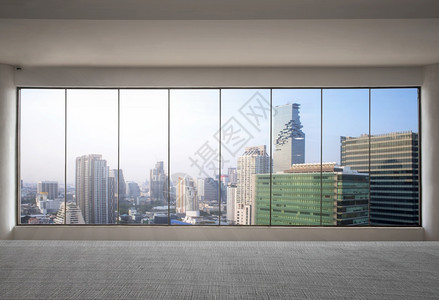 眼镜抽象的前端视图摩天大楼现代内地从空办公用的城市视图正面图片