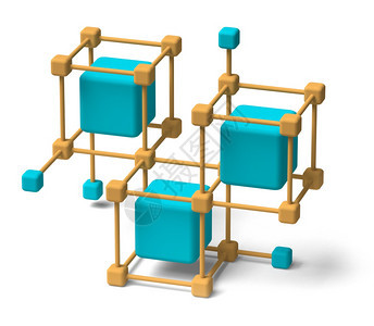 数字的交换3D概念关于白底投影的加密货币连锁系统金融图片