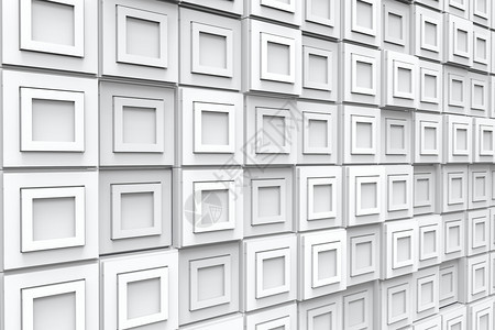 灰色的装饰品3d对现代白色平方瓷砖块墙壁背景的展望3d干净的图片