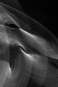 黑色背景下LED灯光的模糊抽象线条显示的波动湍流质地快速图片