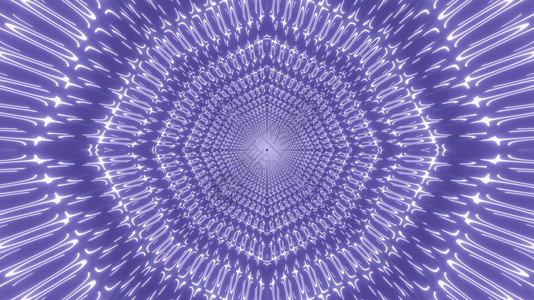艺术几何的生动紫色隧道万花筒抽象背景的3d插图与几何圆圈紫色走廊抽象背景的插图背景图片