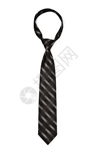 正式的商人配件白色上孤立的黑条纹领带图片