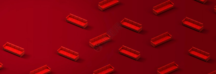 活的红色背景皮革沙发模式3D经典的优雅图片