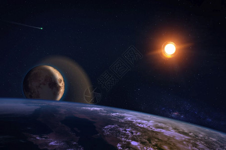 由美国航天局提供的这幅图象元件部分成份美国航天局提供的这张图象其中显示的星空上闪亮太阳卫星天空世界图片