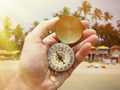 游客与印度南果阿州帕罗兰海滩对决棕榈圆圈图片