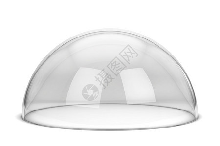 展示兜帽孤立于白色背景的玻璃半球3d插图陷阱图片
