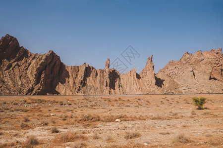 伊朗米纳布被侵蚀的山脊美丽形状清除景观地质学图片