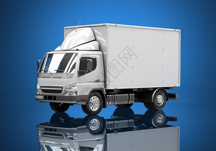 3d信使服务运送卡车图标有空白的一面随时可定制文本和标志输送义务设施背景图片