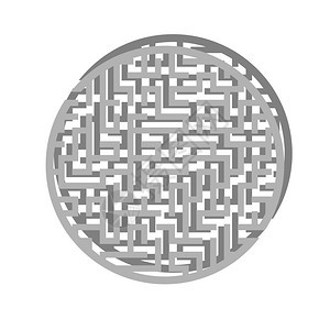 挑战为孩子和成人的年寻找困难的大迷宫游戏Labyrinth谜题查找正确的路径Flat矢量插图圆圈谜语图片