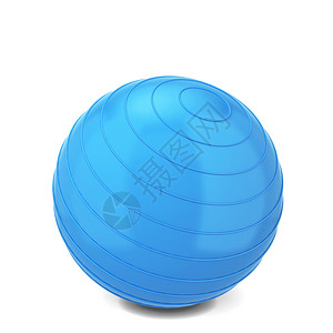 Gym健身球3D插图以白色背景隔离强的苗条重量图片