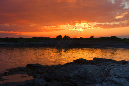 海上落日夕阳美景图片